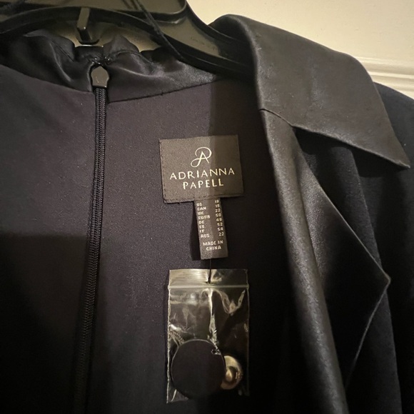 Adrianna Papell Navy Tuxedo Gown - Picture 4 of 8